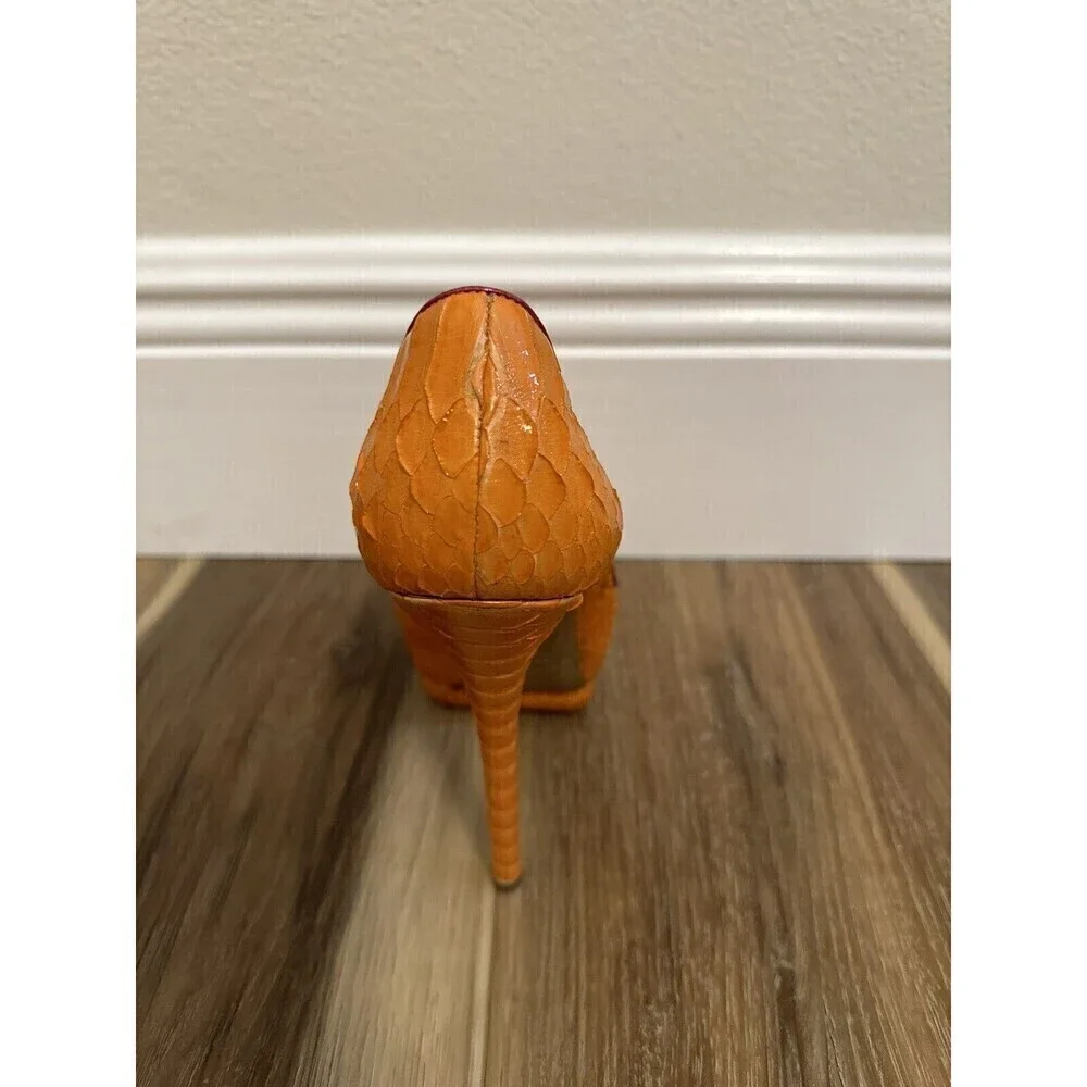 Nicholas Kirkwood Platform Heels EU 36.5 Orange Snakeskin